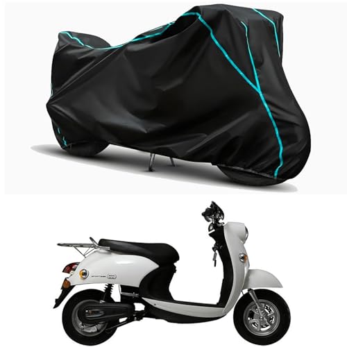 Image of Waterproof Bike Body Cover Compatible for | Benling Kriti LA | Taffeta Fabric, Sky Piping Design, Bottom Elastic Fit | Dustproof, Sun UV & Rain Protection for All Weather.