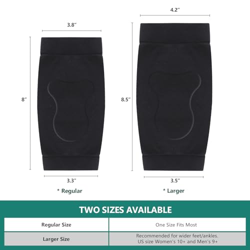 Image of Welnove Achilles Tendonitis Heel Protector Socks - 4 Pcs Achilles Tendon Support Compression Socks - Gel Padded Sleeve for Cushion & Protection of Bursitis, Tenderness, Dry Cracked (Black,Larger)