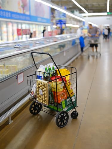 Lehboson 9701 Jumbo Folding Shopping Cart,Collapsible Shopping Cart With Double Basket And 360-Degree Wheels thumb #6