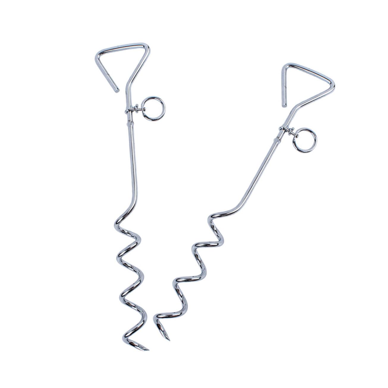 Happyyami 2 Piezas Pila de Anclaje de Cuerda de tracción Correa para Perros pequeños Atar estacas de jardín Espiga de Ancla para Perros estaca para Mascotas cámping Cable Correa de Perro