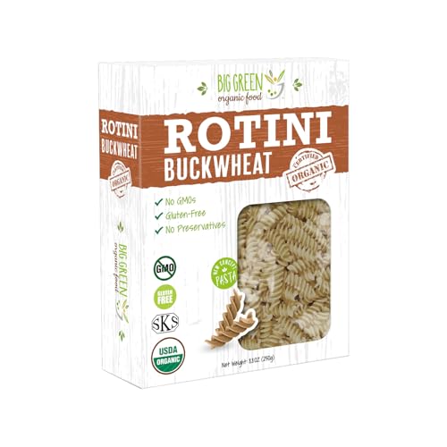 Big Green Organic Food- Organic Buckwheat Rotini, 8.8oz, 100% buckwheat, Gluten-Free, Non-GMO, Vegan (3)