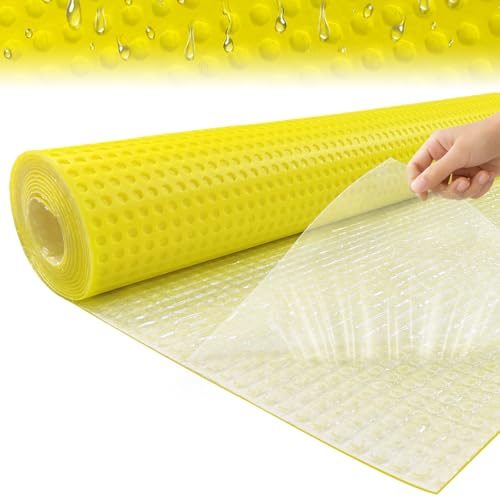 MAXKOSKO 108 Sq Ft Self-Adhesive Uncoupling Membrane, 1/8' (3 mm) Thick Waterproofing Membrane Roll, Peel & Stick Tile Underlayment, Anti Fracture Uncoupling Membrane for Tile