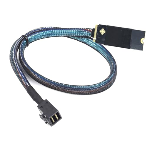 AoQhir M.2 (M-Key) to SAS SFF-8643 HD Cable,High-Speed Plug and Play Server Data Cable Compatible with RAID Controller, U.2 NVMe SSD, Storage Expansion (0.5M/19.68in)