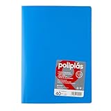 Grafoplas I Ordner mit Kunststoffhüllen I 40 transparente Hüllen I Größe DIN A4 Himmelblau I Serie Opaco I Hergestellt in Spanien I Flexibler Deckel I Große Kapazität