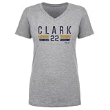 500 LEVEL Caitlin Clark Indiana Fever Women's V-Neck T-Shirt - Caitlin Clark Indiana Font (Heather Gray, Large)