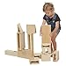 ECR4Kids Junior Hollow Block Play Set, Lightweight Wooden Building Blocks for Kids' Play, Educational Toy with Assorted Shapes, Natural Finish (16 Pieces)