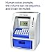 Toy Talking ATM Bank ATM Machine Savings Bank for Kids –Works like a Real one- Deposit, Withdraw, Debit Card, Saving Target, Timer and Clock - Blue