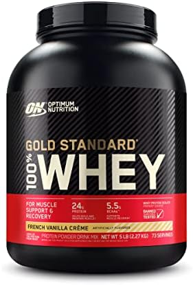 Optimum Nutrition Gold Standard 100% Whey Protein Powder, French Vanilla Creme, 5 Pound (Packaging May Vary)