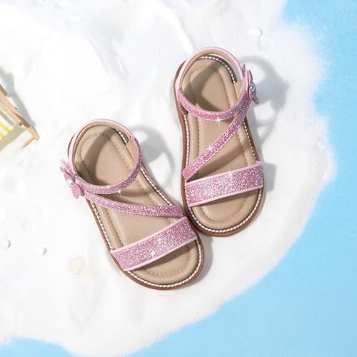 Image of Kiderence Toddler Flower Girl Sandals Open Toe Dress Shoes Wedding Party