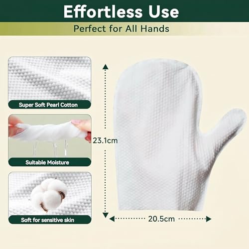 Image of Pet Glove Wipes for Dogs & Cats, Hypoallergenic No Rinse Cleaning Grooming Gloves, Extra Thick Coconut Oil Infused Fur Nourishing & Deodorizing Wipes, 20PCS