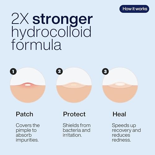Image of Acne Recovery Patch for Face | Pack of 72 Hydrocolloid Waterproof Pimple Patches | Reduces Acne, Pimples & Excess Oil Overnight | Invisible Blemish Spot Treatment