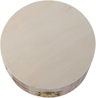 Round Wooden Box Unfinished Wood Diy Storage Organizer For Ring Bracelet Necklace Earrings(Wood Color)
