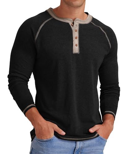 Image of Sailwind Mens Henley Long /Short Sleeve T-Shirt Cotton Casual Shirt