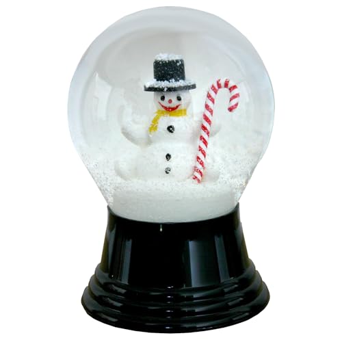 Alexander Taron Importer PR1476 Perzy Decorative Snowglobe with Medium Snowman & Canycane, 5" x 3" x 3" by Off the Wall Toys - Used condition - US$15.19