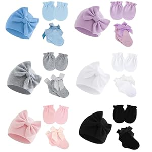 MKYSZLT 6 Pack Preemie Hats Mittens...