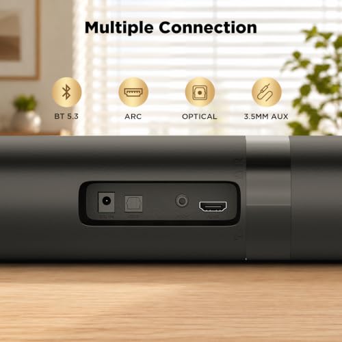 MZEIBO Sound Bar with Subwoofer, 120W Peak 2.1 CH Detachable Soundbar for TV, 2-in-1 Home Theater Audio System with DSP, Bluetooth 5.3, HDMI ARC, Optical & AUX for Movies, Music & Gaming - image 4