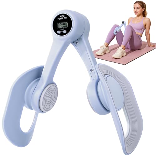 Thigh Master, Pelvic Floor Strengthening Device with Display Counter Hip Trainer Kegel Exerciser, Leg Inner Thigh Trainer Pelvic Floor Muscle Trainer, Thigh Exercise Workout Equipment for Home (Blue)