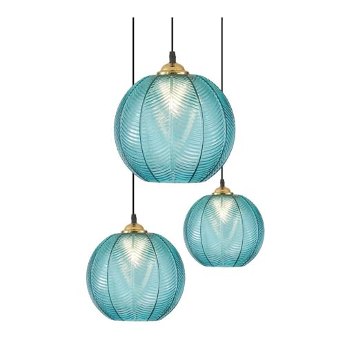 Abat-jour sphérique creux pour suspension moderne en verre teinté