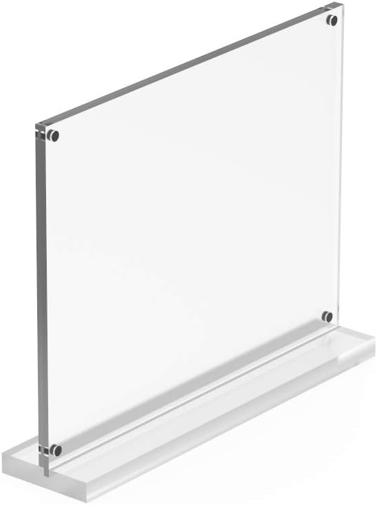 FixtureDisplays® Acrylic Photo Frame with Stand and Magnets 8.50"x 6.50" 18607NEW-FBA