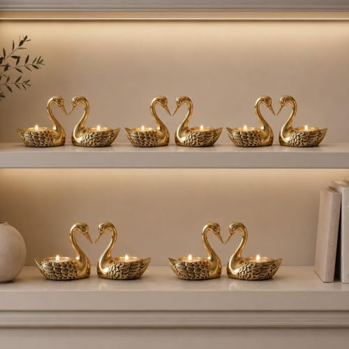 Image of BEHOMA Golden Aluminium Lotus Design Urli Bowl, 12 inch | Lotus-design golden aluminium urli bowl, 12 inch; ideal Navratri, Durga Puja & wedding centerpiece, 2000ml.