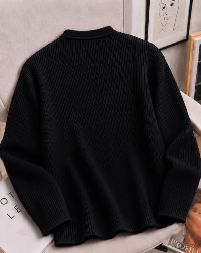 Buy AUSK Men's Premium Frill Texture Henley T Shirts | Full Sleeve Cotton Blend Casual T Shirt | Regular Fit T Shirts for Men | Ideal, Travel & Office Wear Black at Amazon.in - Image 4