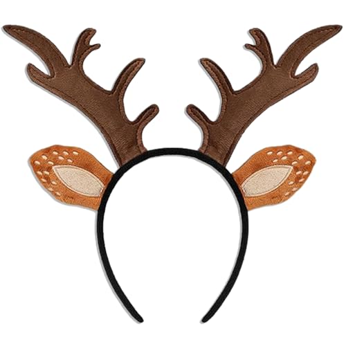 YNITSED Reindeer Antlers Headband Deer Antlers Headband for Women Deer Ears Headbands for Christmas Halloween Party Cosplay Accessories