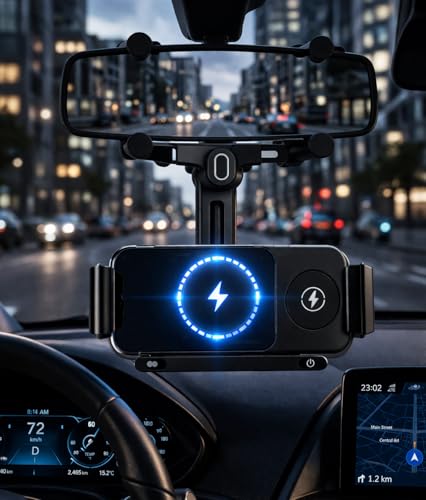 Soporte de teléfono celular para espejo retrovisor que soluciona la falta de espacio 2