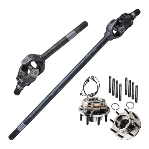 Detroit Axle - Front U-Joint Axle Assembly Set & Front Wheel Bearing & Hub Kit Replacement for Ford F-250 Super Duty Ford F-350 Super Duty Dana 60 Axle & Single Rear Wheels