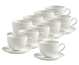 10er SET Maxwell & Williams Diamonds round Tasse mit Untertasse, Porzellan, DV0028