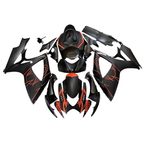 Matte Black Orange Fairing for Suzuki 2006 2007 GSXR600 GSXR750 K6 Bodywork