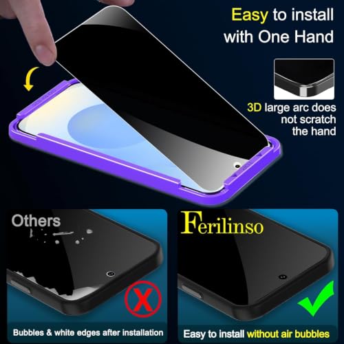Image of Ferilinso 3 Pack Privacy Screen Protector for Samsung Galaxy S25 Plus