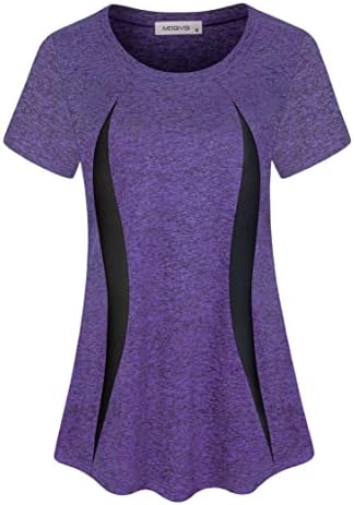 MOQIVGI Womens Short Sleeve Workout Tops Casual Summer Running Yoga Exercise Fitness Shirts Activewear