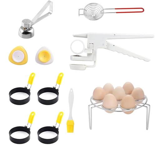 11 StüCk Eierschneider Set, Enthalten（EieröFfner、EieröFfner FüR Gekochte Eier、EierschäLer、Eiertrenner、Eierstecher Eipicker Eierpiekser、）Praktische Eischneidewerkzeug FüR KüChe, Esszimmer, Bar