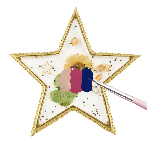 Eojpdji Paleta de mezcla de uñas, tabla de presentación de maquillaje, elegante placa de resina con borde dorado para diseño de uñas de gel, ejercicio en casa, mujeres, salón de manicura
