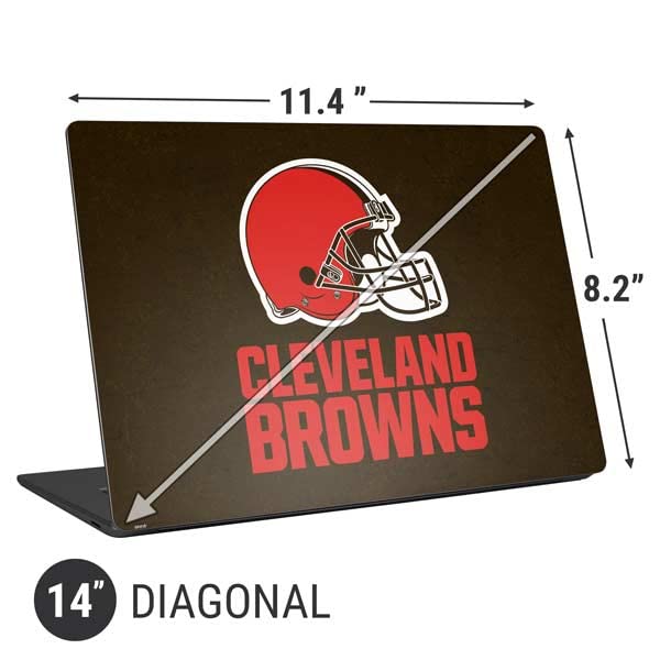 Skinit Laptop Decal Skin Compatible with Universal Laptop 14in (11.4 x 8.2in) - Officially Licensed NFL Cleveland Browns Distressed Design