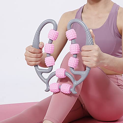 HDR MALL Fit Roller Pro Trigger Point Massager Tool for Fascia, Neck, Arm, Elbow, Hand, Leg, Calf, Handle Foam Roller After Workout Exercise Muscle Soreness Relieve Pain (9 Wheel-Multicolor) 1