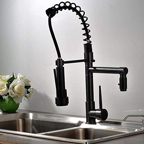 Küchenspüle, Mischbatterie, Wasserhahn, Dusche, Spiralfeder, Ölgeriebene Bronze