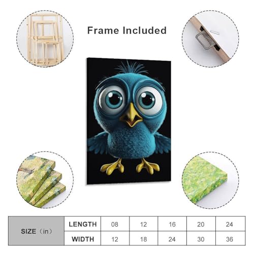 Impression sur toile moderne oiseau bleu cadre mural chambre et bureau