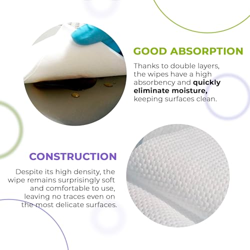 Image of AMZ Supply Quilt-Clean Polyester Wipers 12 x 12 Inch, 2-Ply Quilted Disposable Cloths, White Lint-Free Fabric, High Absorbency, Pack of 500