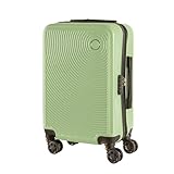 IlGruppone Trolley Bagaglio Mano Rigido 54x33x22 Piccolo Ultraleggero Valigia in ABS con 4 Ruote Rimovibili Manico Chiusura di Sicurezza per Compagnie Low Cost Economy Zaino da Viaggio - Salvia