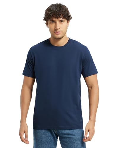 Jockey Men’s Regular Fit Round Neck Half Sleeved T-Shirt 2714_Navy_L