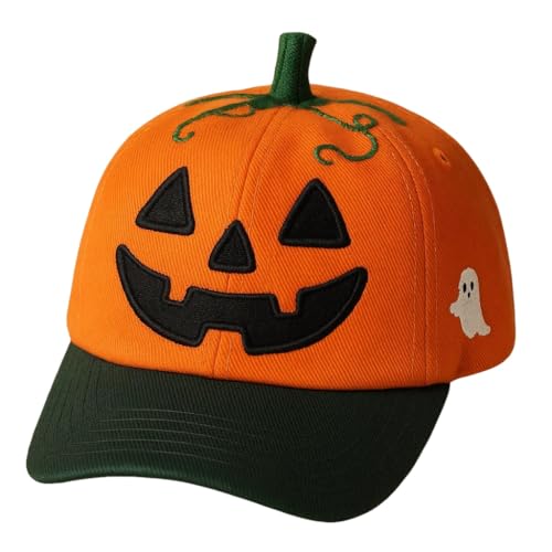 MGARDENMYI Jack-O’-Lantern Halloween Pumpkin Hat Adjustable Embroidery Baseball Hat Funny Pumpkin Cap Halloween Party Costume Women Men