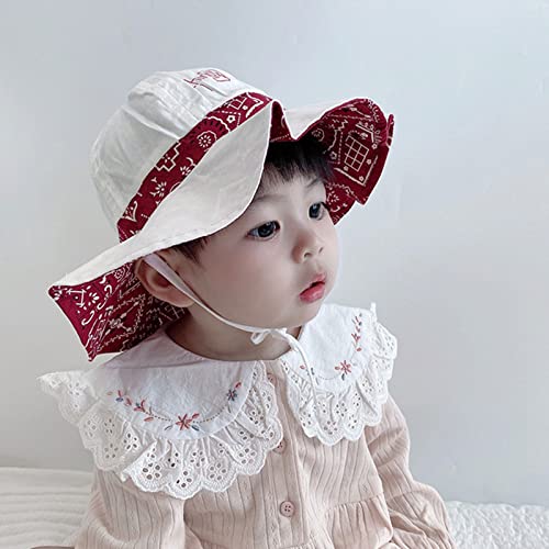 Trendy Fisherman Hat Children Basin Hat with Windproof Rope Casual Bucket Hat All-Match for 1-4 Years Old Boy Girl Blue3
