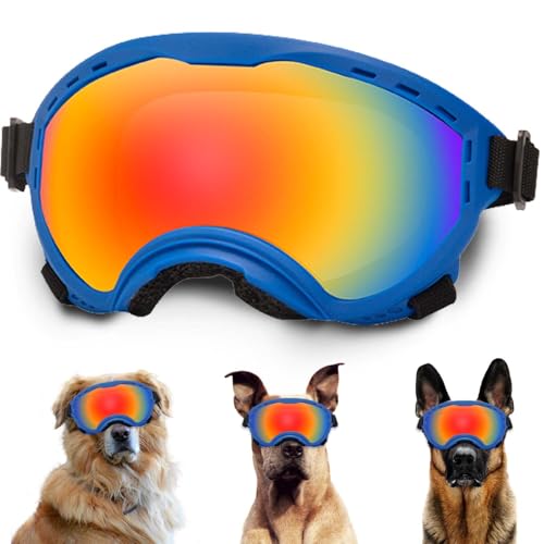 Dog Sunglasses with Adjustable Strap, UV Protection, Winproof Puppy Sunglasses,