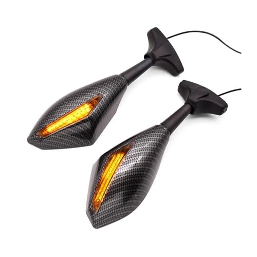 voiture Pour Suzuki GSXR GSX-R 600 750 1000 K1 K2 K3 K4 K5 K6 K7 K8 Rétroviseurs Moto En Fibre Carbone Avec Clignotants À LED Accessoires(Membrane en treillis)