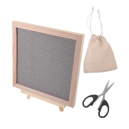 Panneau à Lettres Feutrine Gris avec Kit de Tableau Mémo DIY et Chevalet en Bois