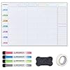 POPRUN 60 × 40 cm Magnetische Wekelijkse Familie Meal Planner voor Muur,Whiteboard Menu Planning Board, Droog Veeg Actie…
