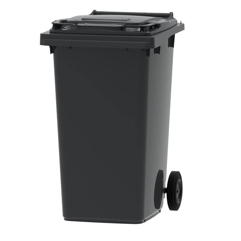 ESE France Conteneur Poubelle à déchets 2 roues - 240L - Robuste et Économique - 100% Recyclé - Gris - Fabriqué en France