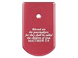 NDZ Performance Magazine Floor Base Plate for Beretta 92A1 96A1 M9A1 M9A3 92X 9MM .40 S&W Laser Engraved Aluminum in Red - Bible Matthew 5:9