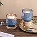 LAMORGIFT 13.5OZ Blue Glass Candle Jars for Making Candles, 6 Pack - Unique Empty Candle Jars Bulk with Bamboo Lids and Candle Making Accessories, Candle Vessels Containers for Candle Making